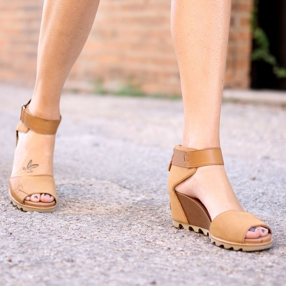 Sorel Joanie Wedge Sandals heeled ankle strap